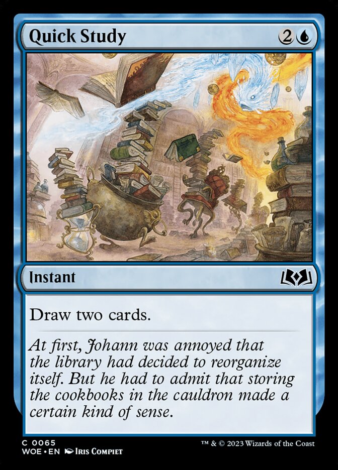 Quick Study – Common Magic: The Gathering card from Wilds of Eldraine (#65)