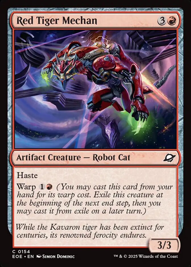 Red Tiger Mechan – Common Magic: The Gathering card from Edge of Eternities (#154)