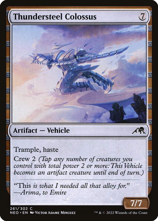 Thundersteel Colossus – Common Magic: The Gathering card from Kamigawa: Neon Dynasty (#261)