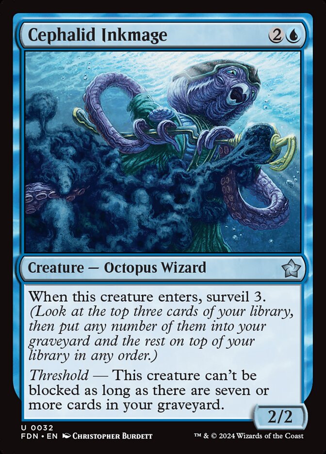 Cephalid Inkmage – Uncommon Magic: The Gathering card from Foundations (#32)