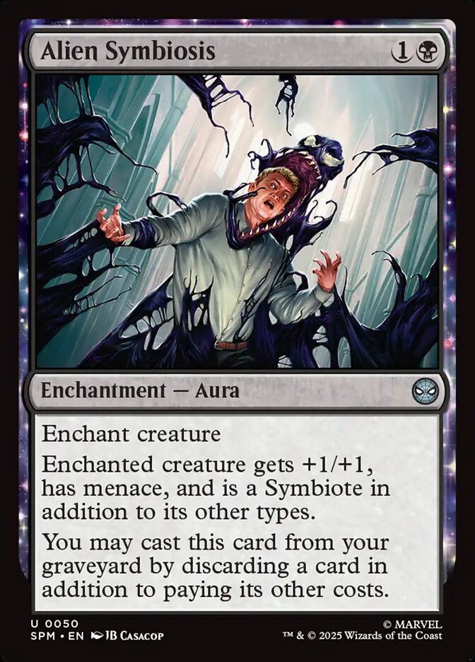 Alien Symbiosis – Uncommon Magic: The Gathering card from Marvel's Spider-Man (#50)