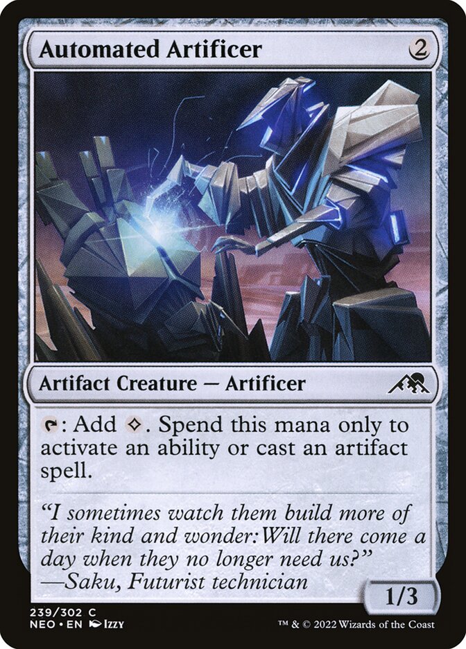 Automated Artificer – Common Magic: The Gathering card from Kamigawa: Neon Dynasty (#239)