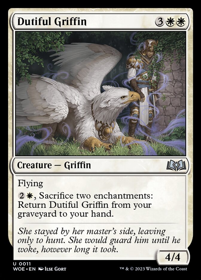 Dutiful Griffin – Uncommon Magic: The Gathering card from Wilds of Eldraine (#11)