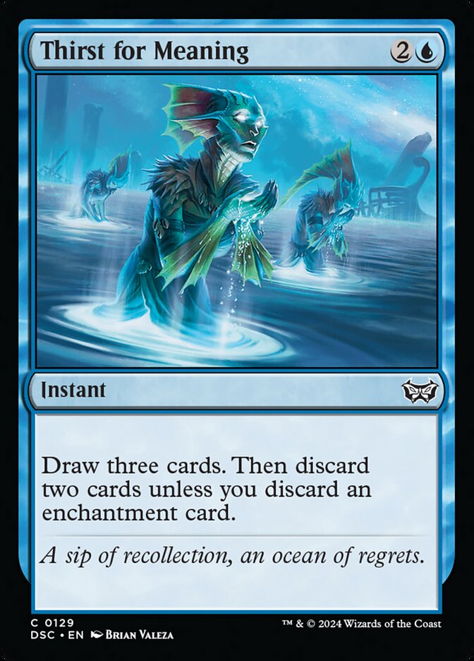 Thirst for Meaning – Common Magic: The Gathering card from Duskmourn: House of Horror Commander (#129)