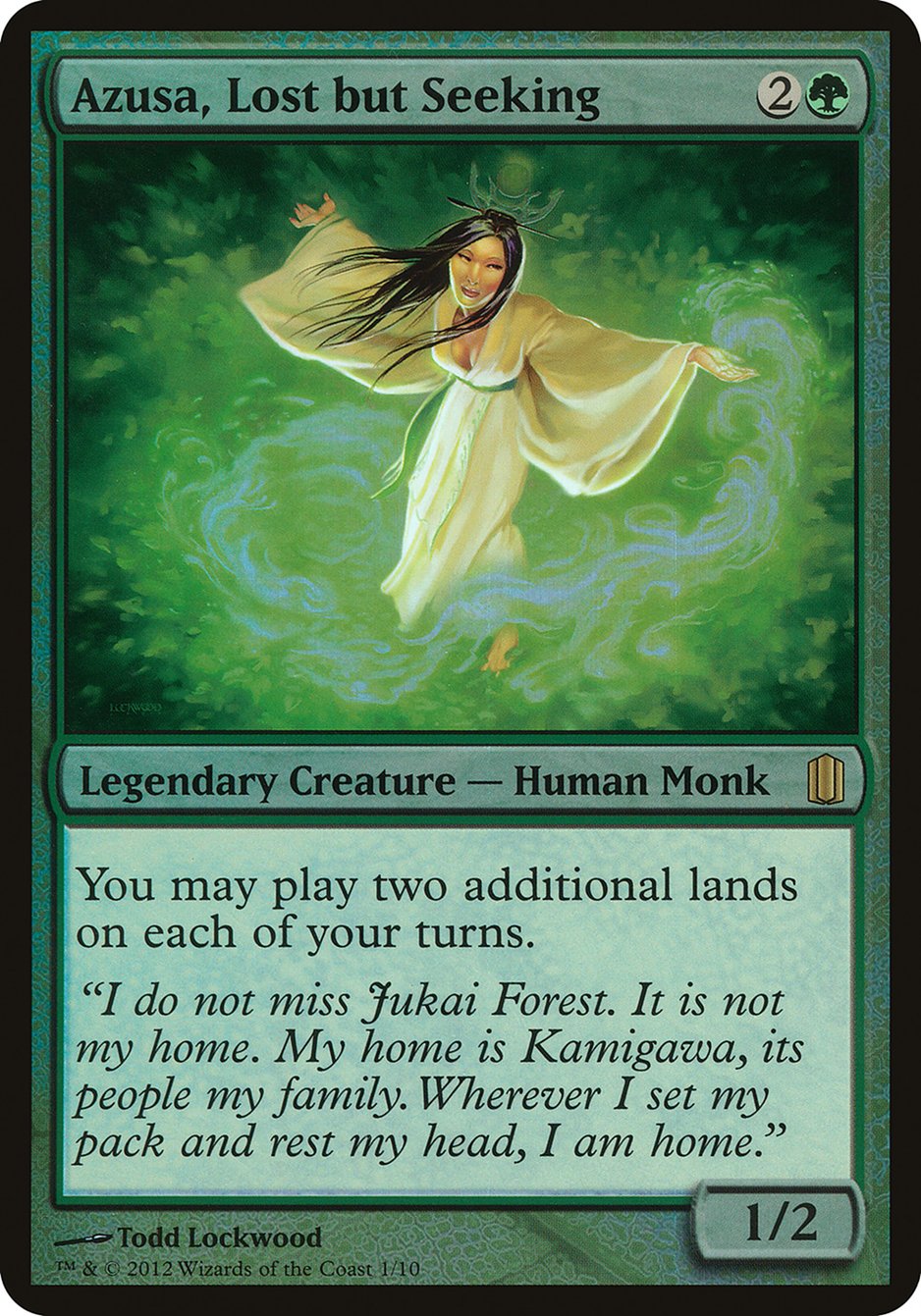 Azusa, Lost but Seeking – Rare Magic: The Gathering card from Commander's Arsenal Oversized (#1)