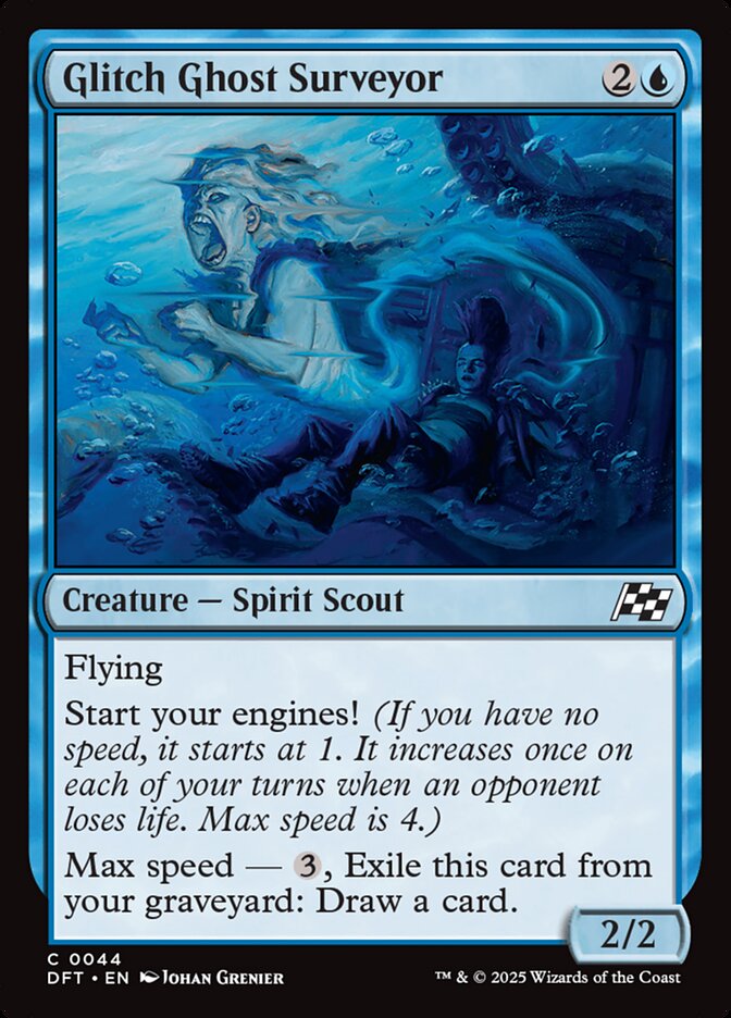 Glitch Ghost Surveyor – Common Magic: The Gathering card from Aetherdrift (#44)