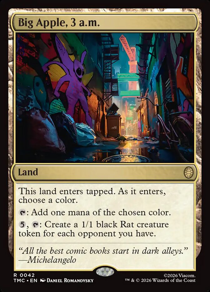 Big Apple, 3 a.m. – Rare Magic: The Gathering card from Teenage Mutant Ninja Turtles Eternal (#42)