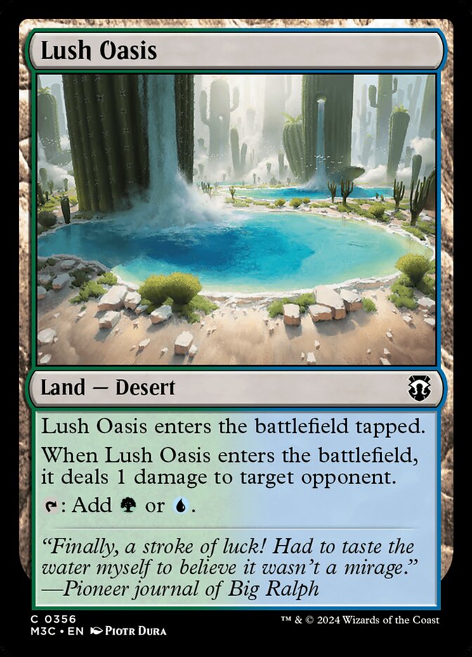 Lush Oasis – Common Magic: The Gathering card from Modern Horizons 3 Commander (#356)