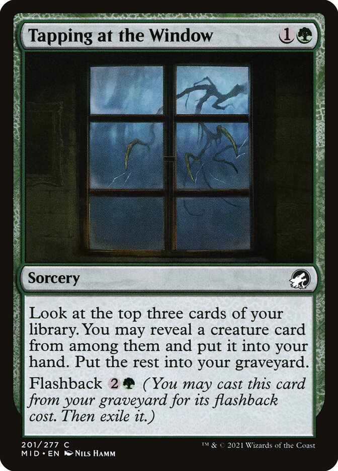 Tapping at the Window – Common Magic: The Gathering card from Innistrad: Midnight Hunt (#201)