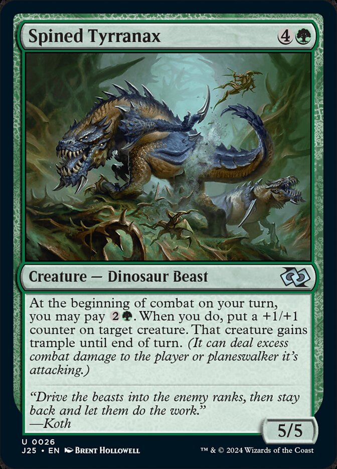 Spined Tyrranax – Uncommon Magic: The Gathering card from Foundations Jumpstart (#26)