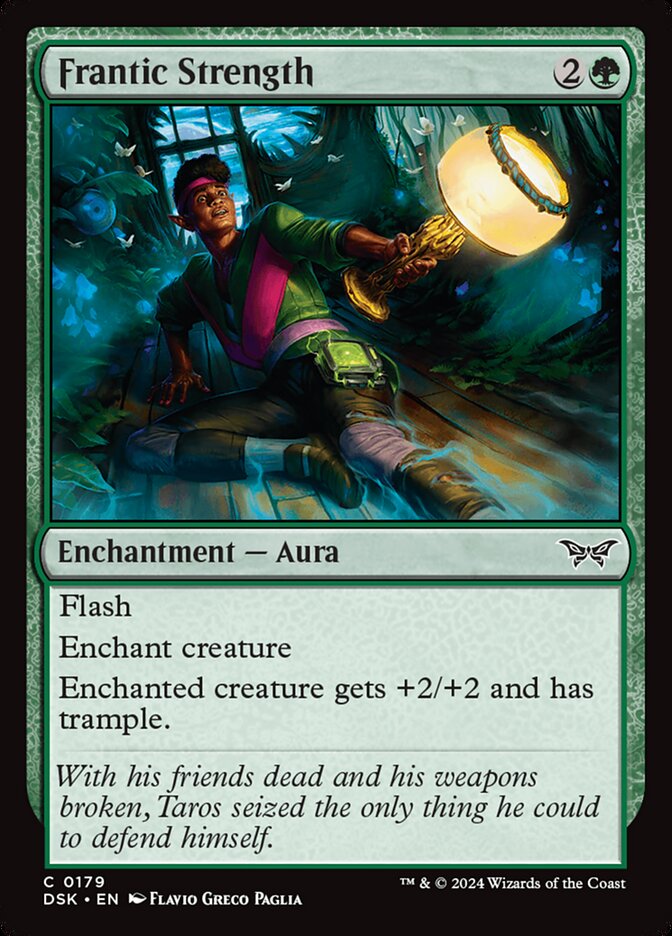 Frantic Strength – Common Magic: The Gathering card from Duskmourn: House of Horror (#179)