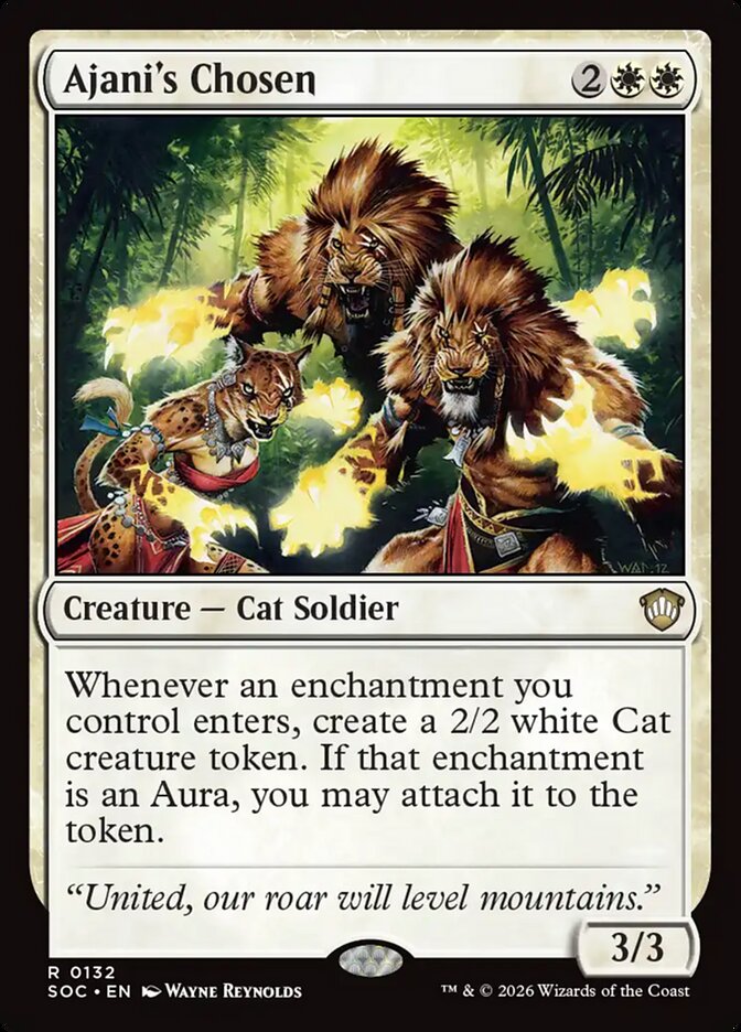 Ajani's Chosen – Rare Magic: The Gathering card from Secrets of Strixhaven Commander (#132)