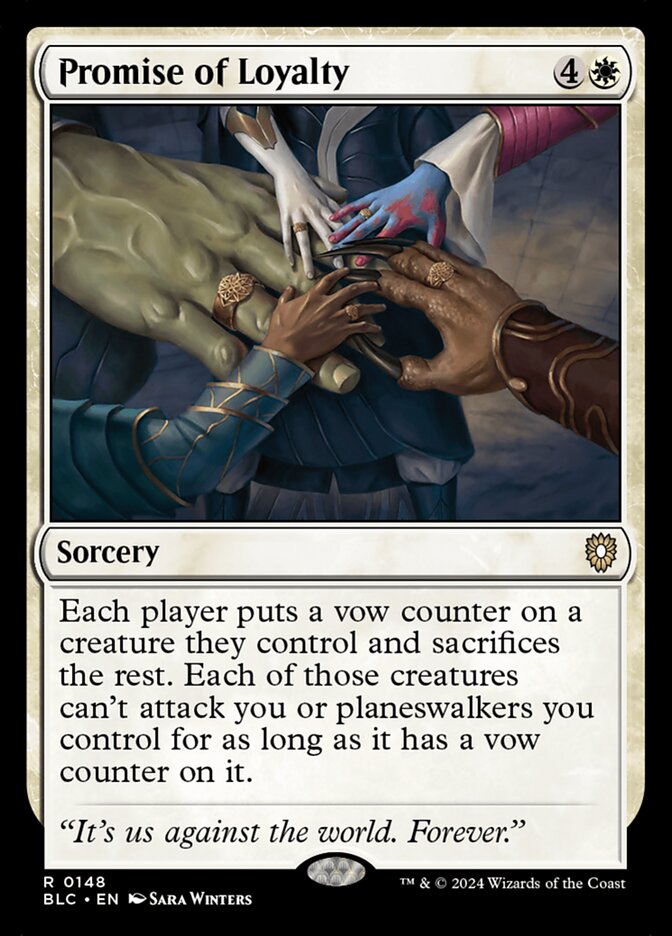 Promise of Loyalty – Rare Magic: The Gathering card from Bloomburrow Commander (#148)