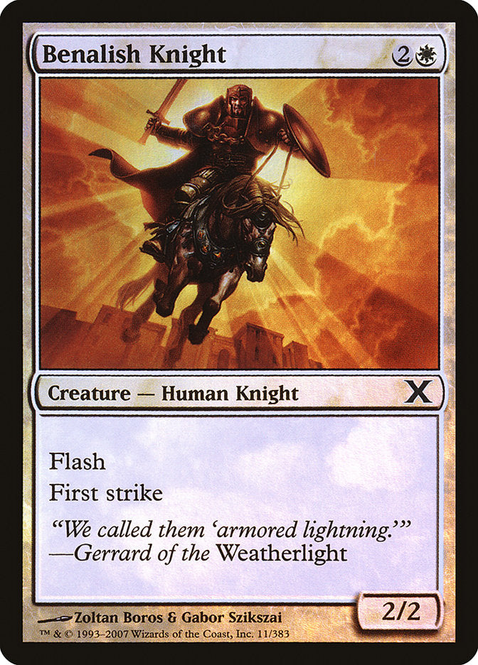 Benalish Knight – Common Magic: The Gathering card from Tenth Edition (#11★)