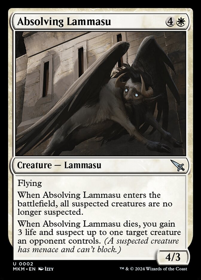 Absolving Lammasu – Uncommon Magic: The Gathering card from Murders at Karlov Manor (#2)