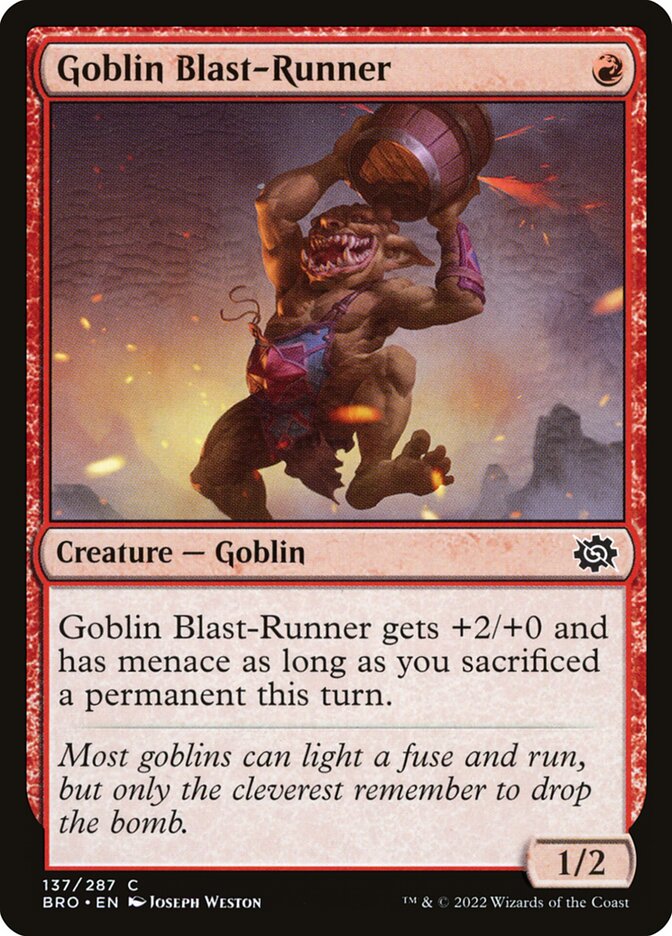 Goblin Blast-Runner – Common Magic: The Gathering card from The Brothers' War (#137)
