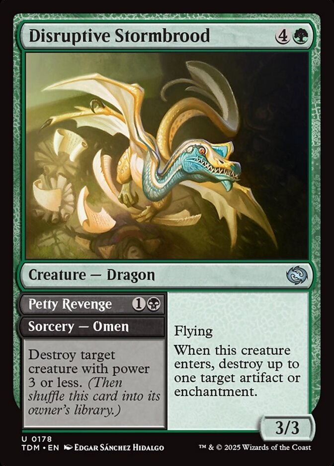 Disruptive Stormbrood // Petty Revenge – Uncommon Magic: The Gathering card from Tarkir: Dragonstorm (#178)
