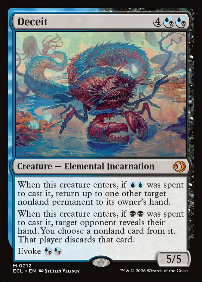 Deceit – Mythic Magic: The Gathering card from Lorwyn Eclipsed (#212)