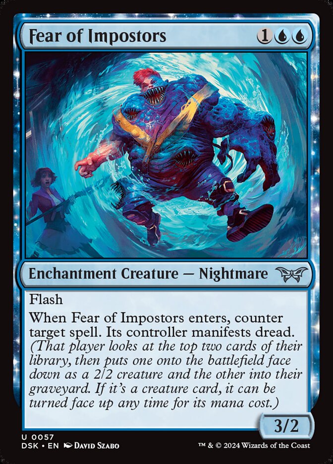 Fear of Impostors – Uncommon Magic: The Gathering card from Duskmourn: House of Horror (#57)