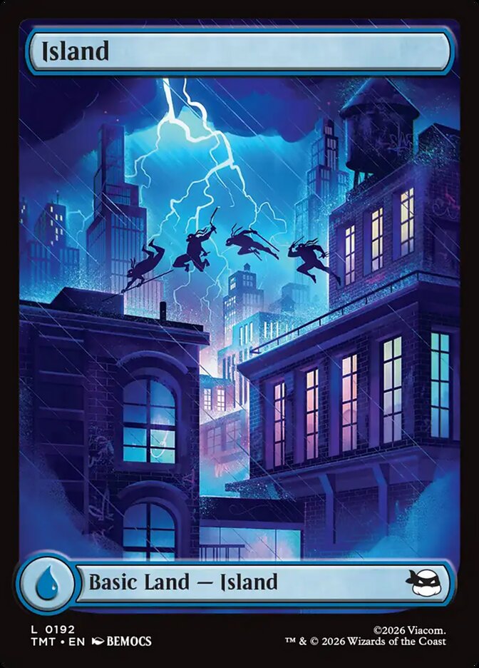 Island – Common Magic: The Gathering card from Teenage Mutant Ninja Turtles (#192)