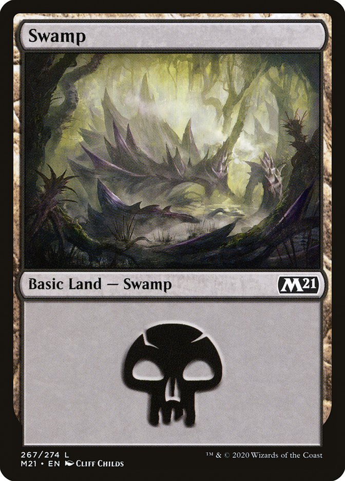 Swamp – Common Magic: The Gathering card from Core Set 2021 (#267)