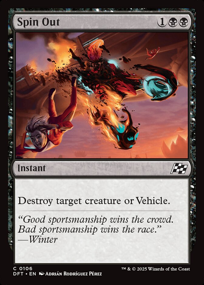 Spin Out – Common Magic: The Gathering card from Aetherdrift (#106)
