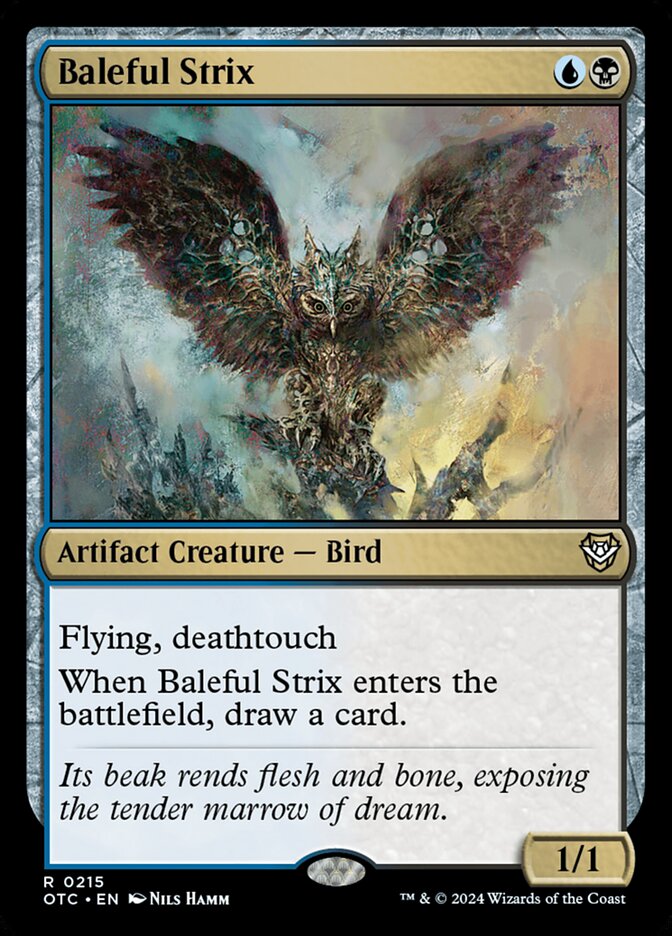 Baleful Strix – Rare Magic: The Gathering card from Outlaws of Thunder Junction Commander (#215)
