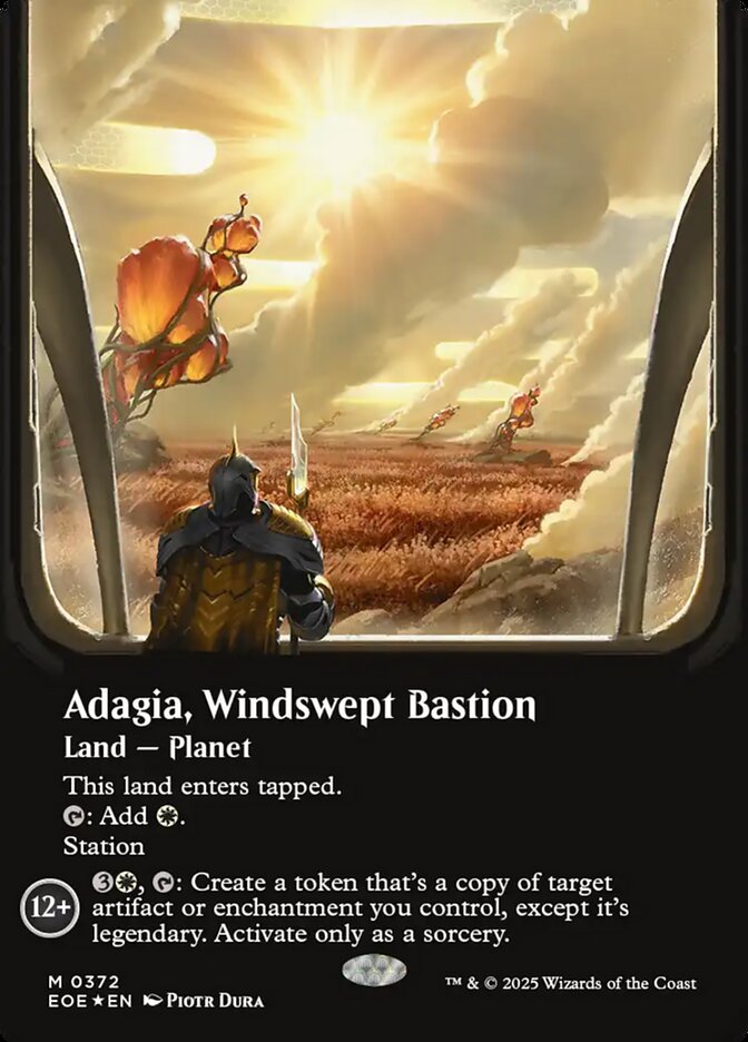 Adagia, Windswept Bastion – Mythic Magic: The Gathering card from Edge of Eternities (#372)
