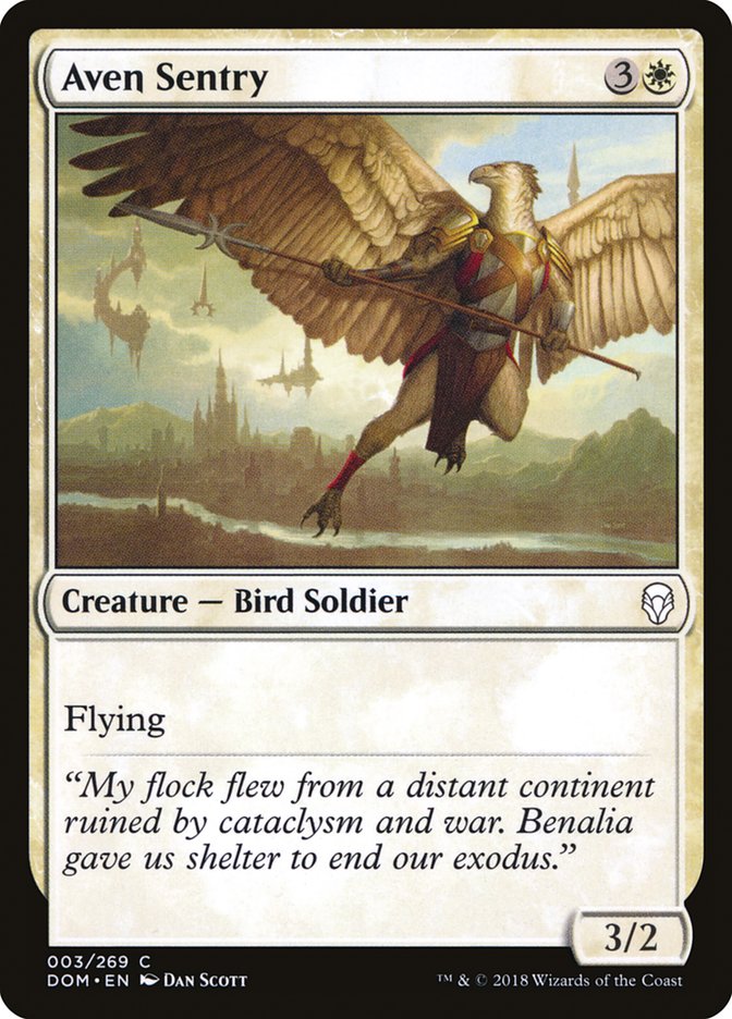 Aven Sentry – Common Magic: The Gathering card from Dominaria (#3)