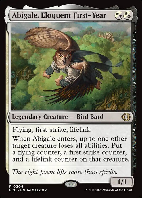Abigale, Eloquent First-Year – Rare Magic: The Gathering card from Lorwyn Eclipsed (#204)