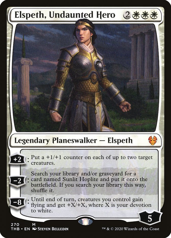Elspeth, Undaunted Hero – Mythic Magic: The Gathering card from Theros Beyond Death (#270)