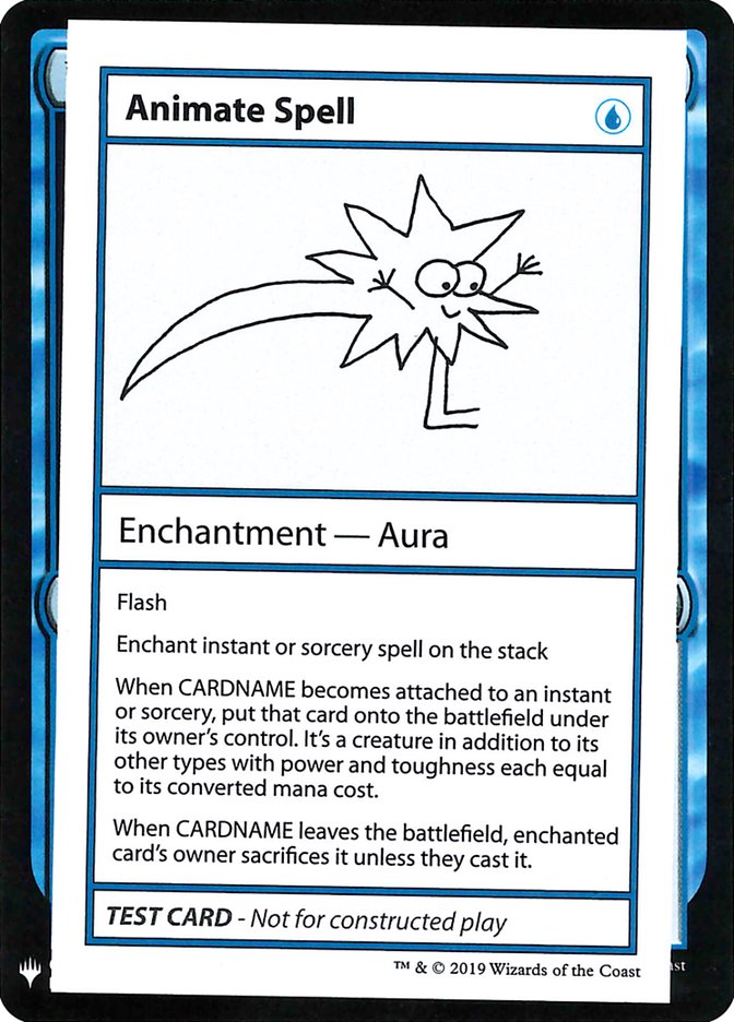 Animate Spell – Rare Magic: The Gathering card from Mystery Booster Playtest Cards 2019 (#16)