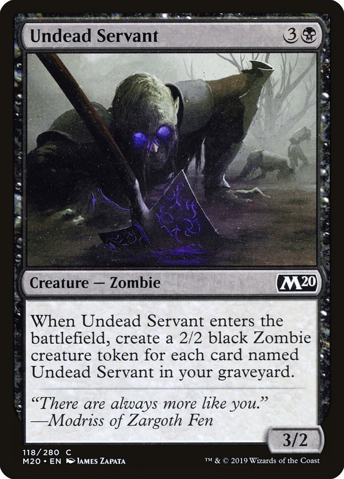 Undead Servant – Common Magic: The Gathering card from Core Set 2020 (#118)