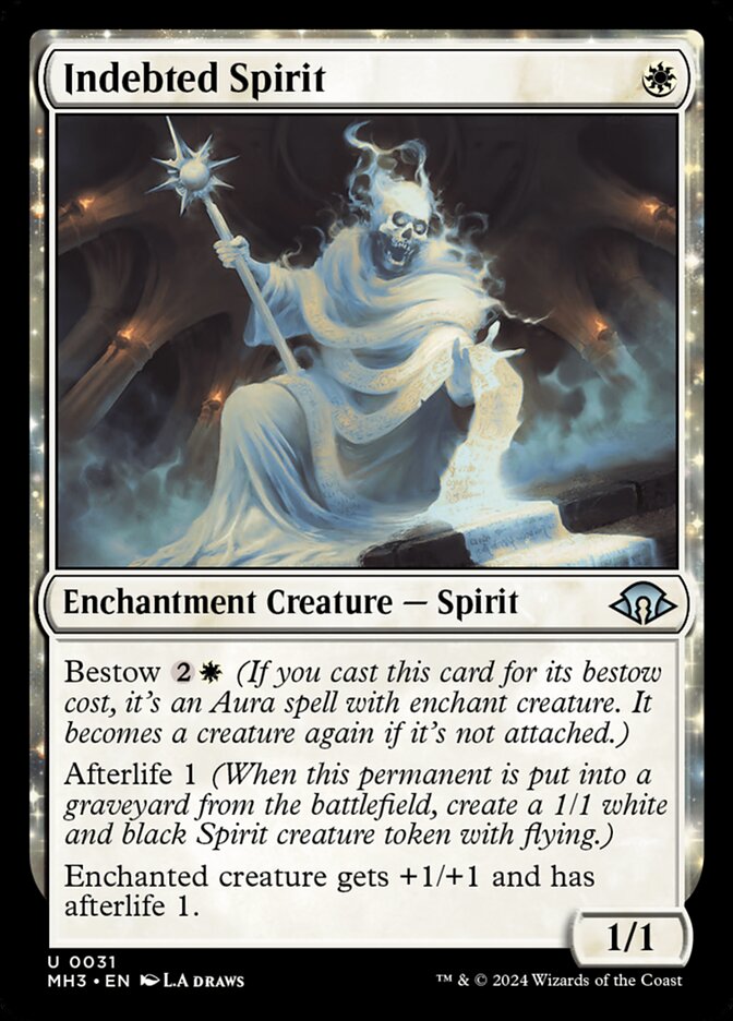 Indebted Spirit – Uncommon Magic: The Gathering card from Modern Horizons 3 (#31)
