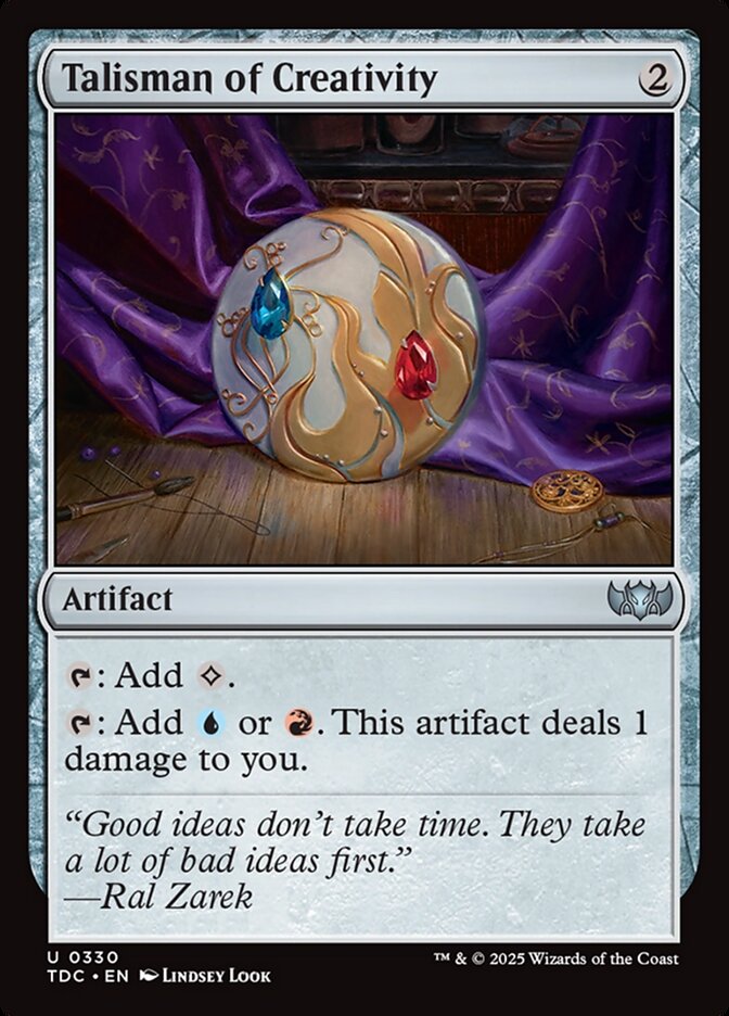 Talisman of Creativity – Uncommon Magic: The Gathering card from Tarkir: Dragonstorm Commander (#330)