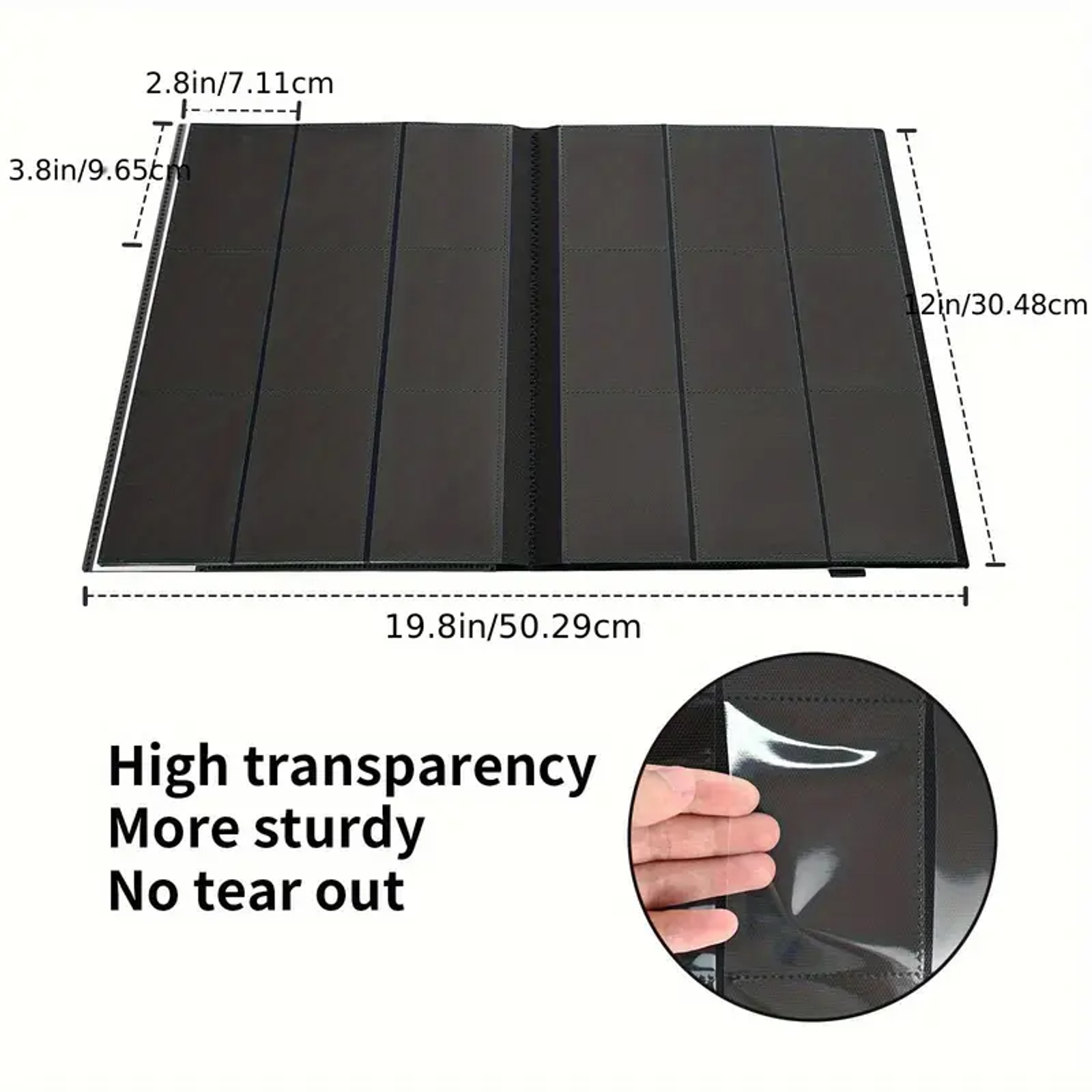 Black 9-Pocket Card Binder – 360 Capacity — view 3
