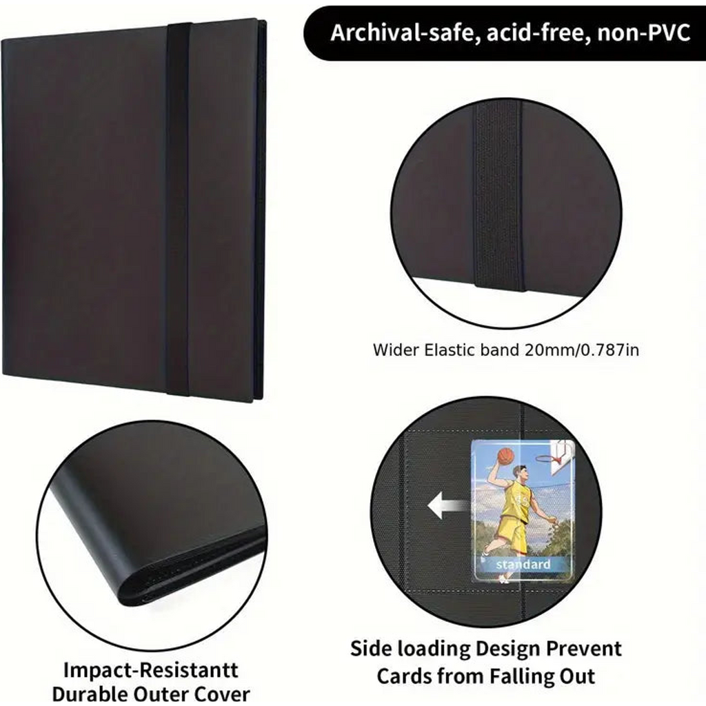 Black 9-Pocket Card Binder – 360 Capacity — view 4