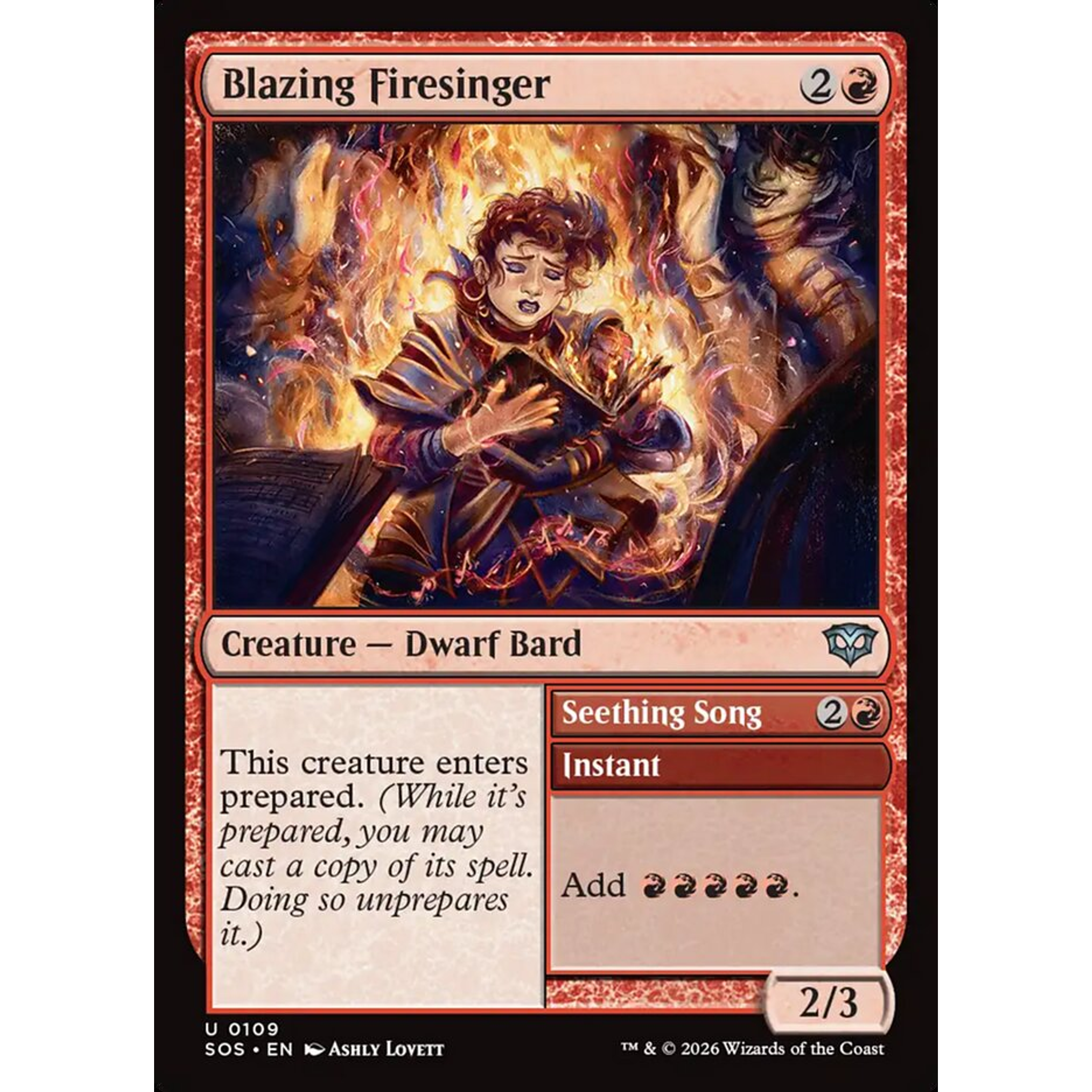 Blazing Firesinger // Seething Song (SOS 109) — Moore Collectables UK