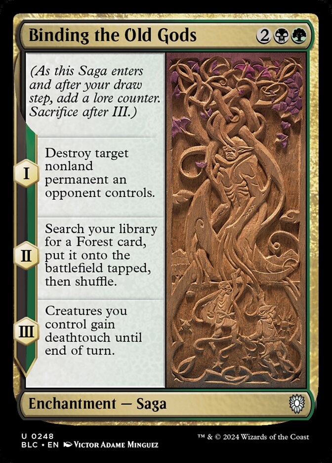 Binding the Old Gods – Uncommon Magic: The Gathering card from Bloomburrow Commander (#248)