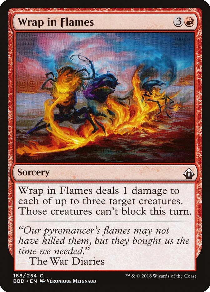 Wrap in Flames – Common Magic: The Gathering card from Battlebond (#188)
