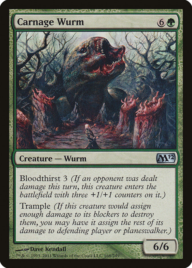 Carnage Wurm – Uncommon Magic: The Gathering card from Magic 2012 (#168)