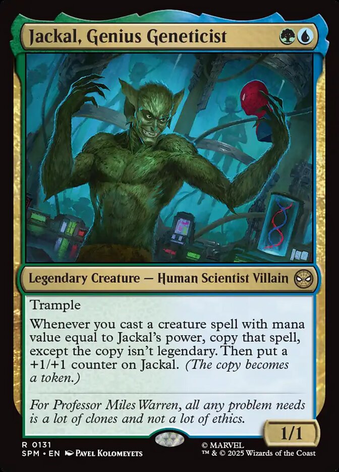 Jackal, Genius Geneticist – Rare Magic: The Gathering card from Marvel's Spider-Man (#131)