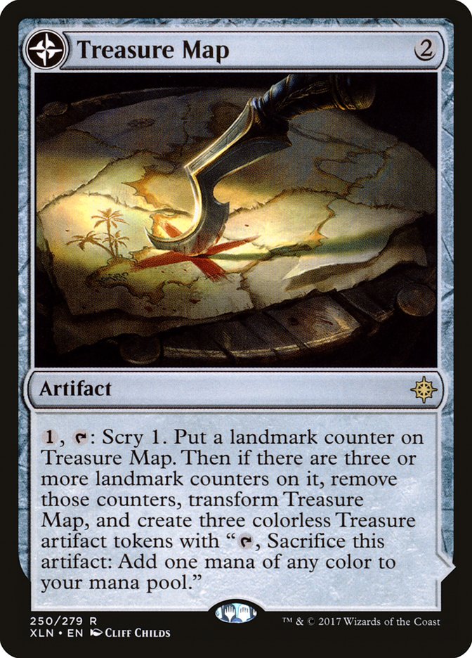 Treasure Map // Treasure Cove – Rare Magic: The Gathering card from Ixalan (#250)