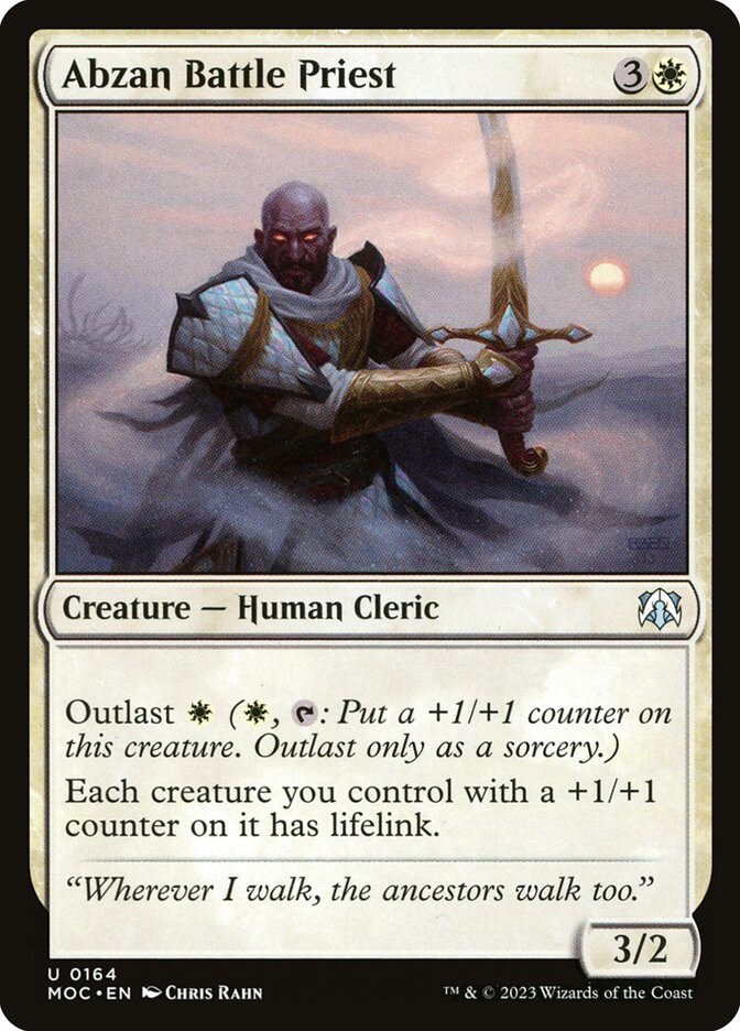 Abzan Battle Priest – Uncommon Magic: The Gathering card from March of the Machine Commander (#164)