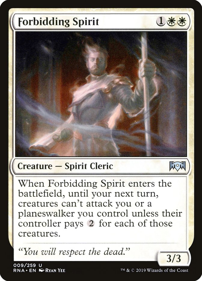Forbidding Spirit – Uncommon Magic: The Gathering card from Ravnica Allegiance (#9)