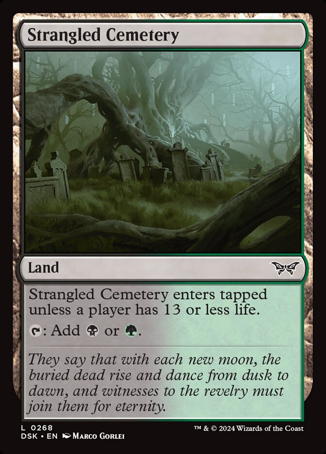 Strangled Cemetery – Common Magic: The Gathering card from Duskmourn: House of Horror (#268)