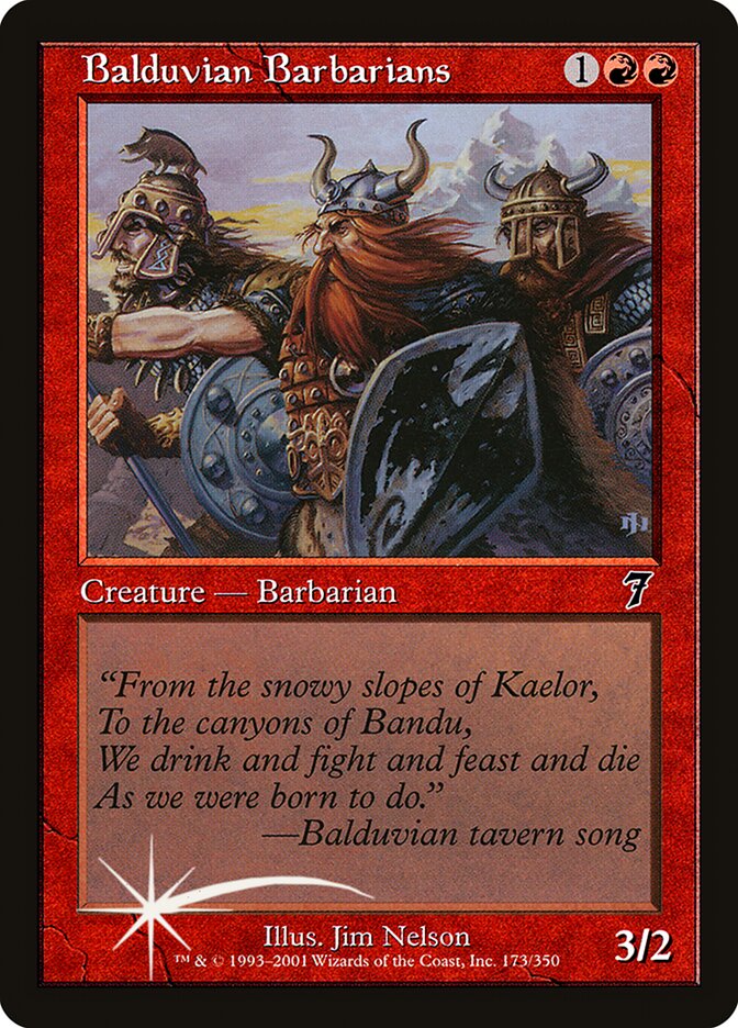 Balduvian Barbarians – Common Magic: The Gathering card from Seventh Edition (#173★)