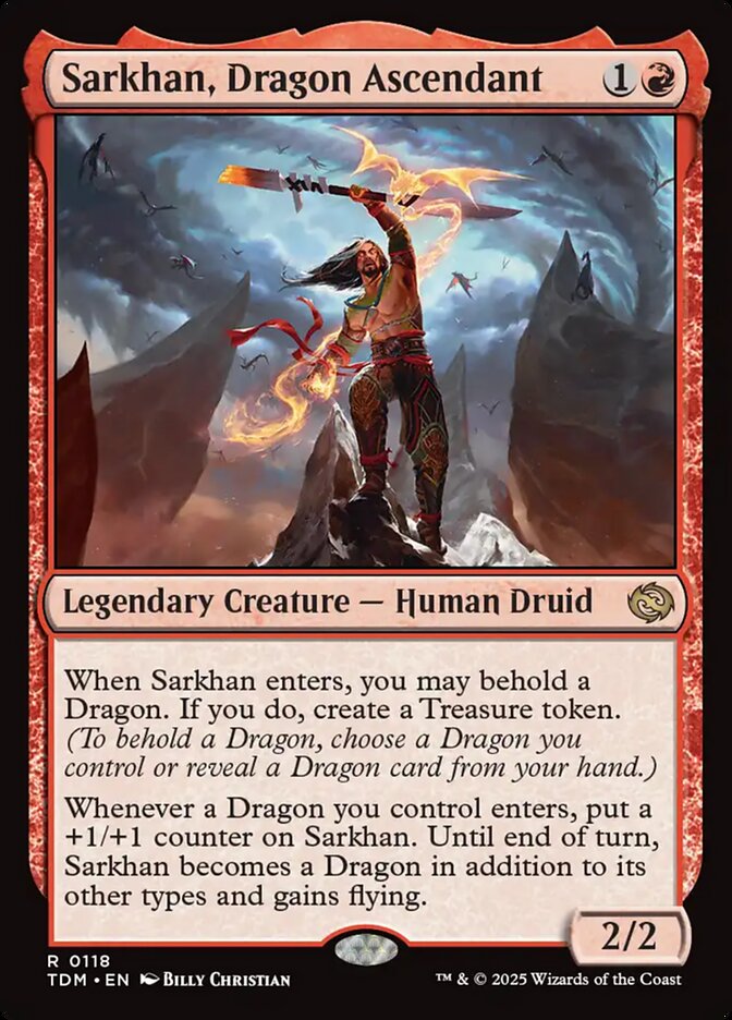 Sarkhan, Dragon Ascendant – Rare Magic: The Gathering card from Tarkir: Dragonstorm (#118)