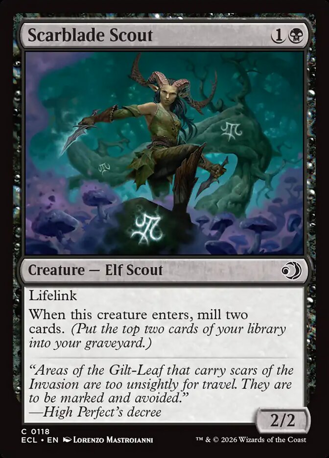 Scarblade Scout – Common Magic: The Gathering card from Lorwyn Eclipsed (#118)