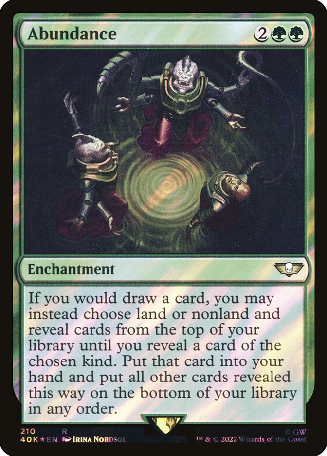 Abundance – Rare Magic: The Gathering card from Warhammer 40,000 Commander (#210★)